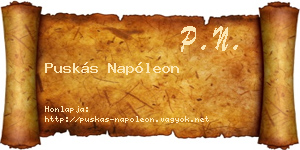 Puskás Napóleon névjegykártya
